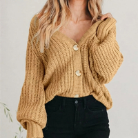 Margot | Women's Knit V-Neck Long Sleeve Cropped Cardigan
