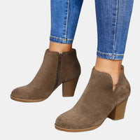 Adeline | Women's Cut-Out Block Heel Ankle Boots