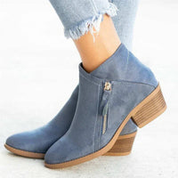 Amara | Women's Side Zip Block Heel Ankle Boots