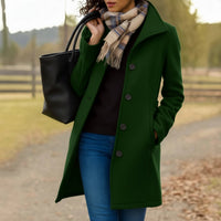 Cecily | Women's Classic Single-Breasted Mid-Length Coat