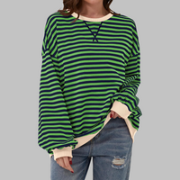 Eleanora | Women's Striped Crew Sweatshirt