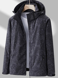Freya | Women's Hooded Leaf Print Rain Jacket