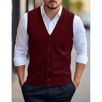 Gideon | Men's Buttoned V-Neck Knit Vest