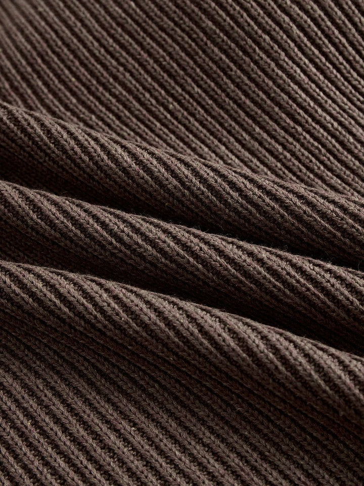 Close-up of ribbed knit fabric texture on Leonie dress