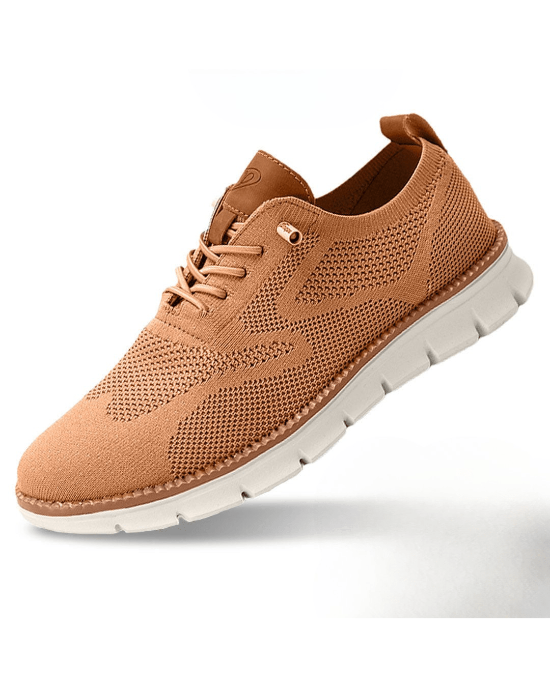 Elias olive knit lace-up trainers, side view