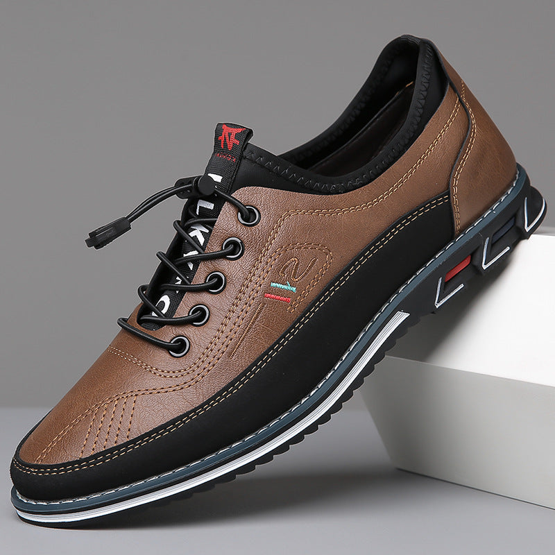Edison men's lace-up shoe front angle view showing toggle laces