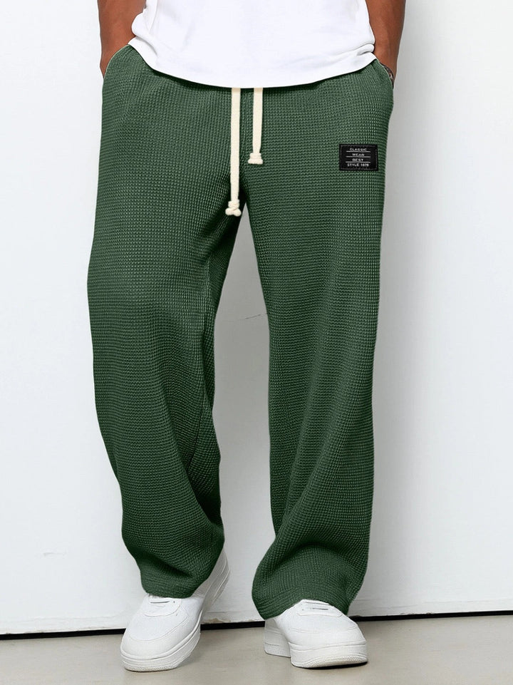 Huxley relaxed straight leg joggers in grey, front view