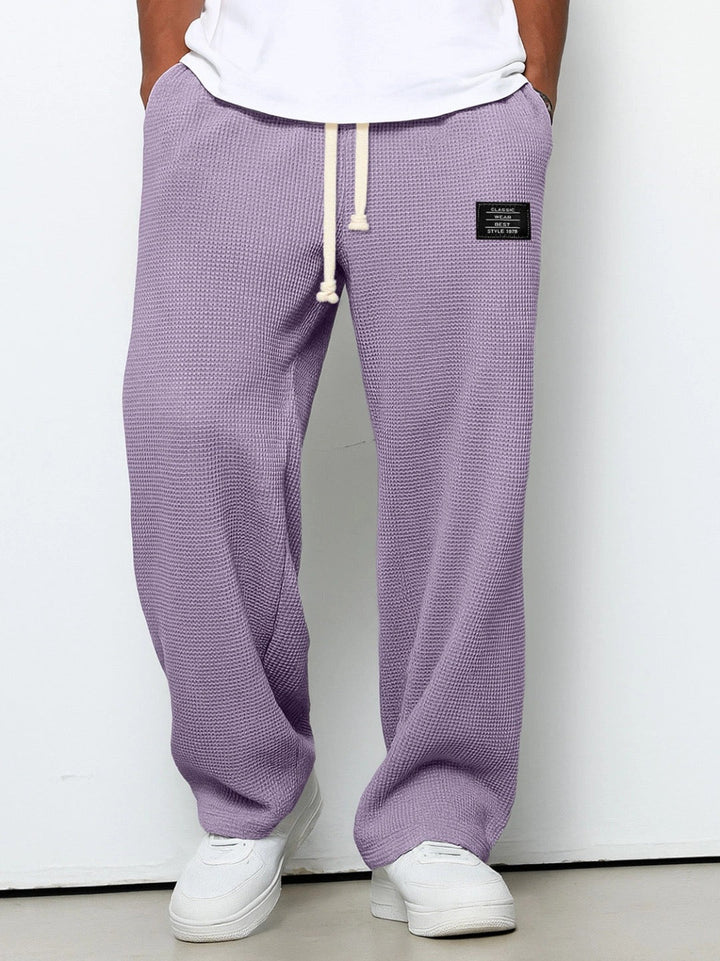 Huxley relaxed straight leg joggers in grey, front view