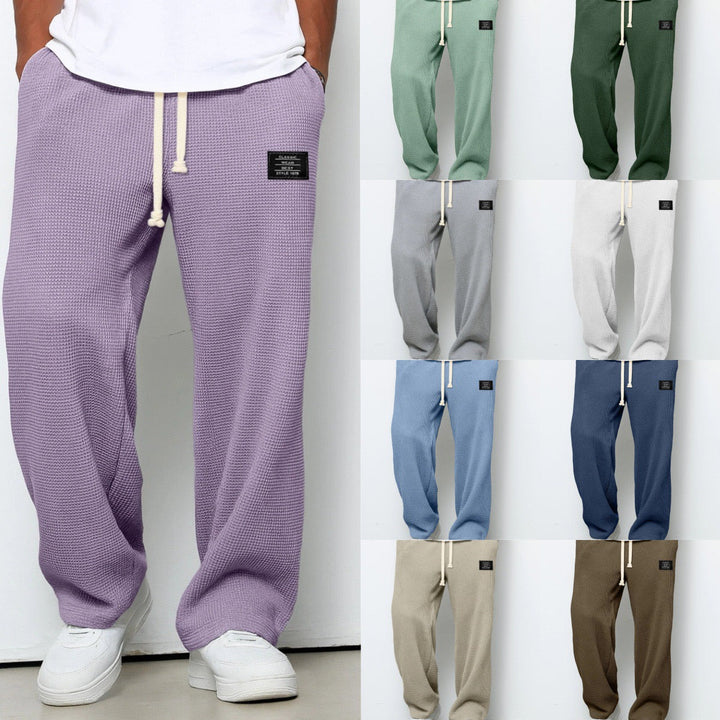 Huxley relaxed straight leg joggers in grey, front view