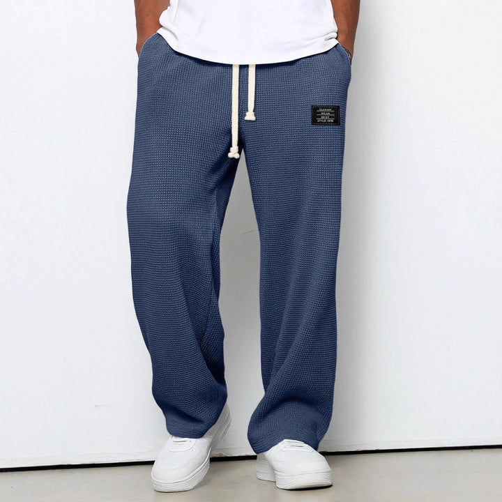 Huxley relaxed straight leg joggers in grey, front view