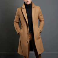 Men's Single-Breasted Lapel Long Wool Coat | Montgomery