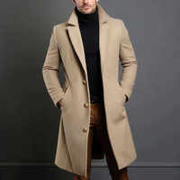Men's Slim-Fit Notched Lapel Long Coat | Leopold