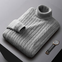Percival | Men's Cable Knit Turtleneck Jumper