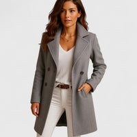 Sylvie | Women's Double-Breasted Notch-Lapel Longline Coat