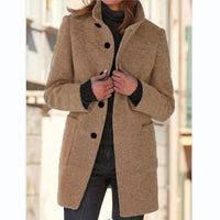 Winifred | Women's Stand Collar Midi Coat
