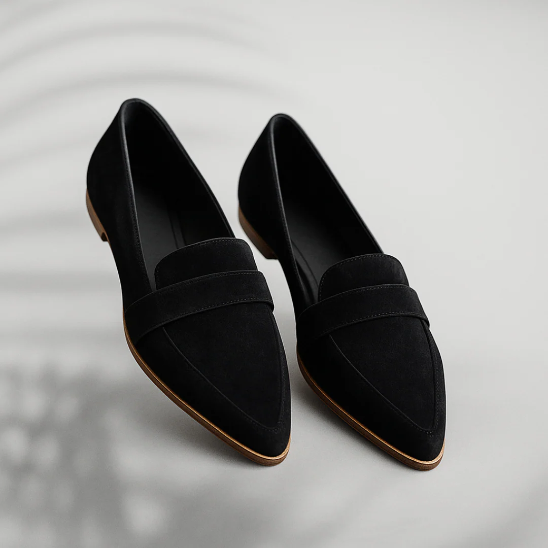 Rosalind loafers in leopard print, back view showing heel
