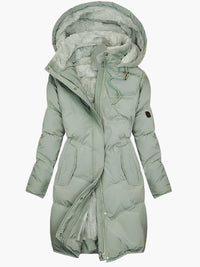 Women's Quilted Hooded Long Coat | Felicity